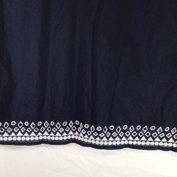 Talbot's women's top navy size Large p embroidered casual mature boho hippie - Picture 4 of 12